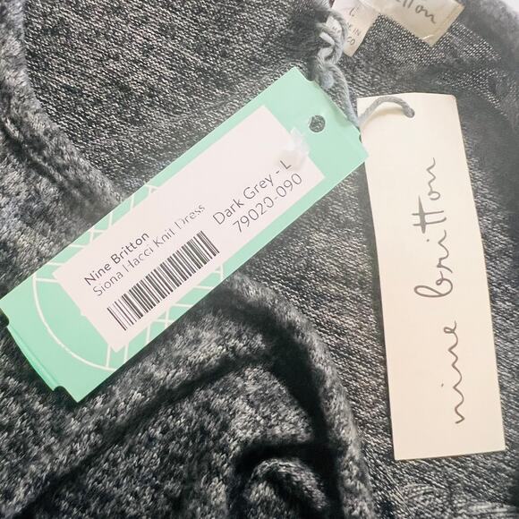 Nine Britton Stitch Fix Siona Hacci Maternity Gray A Line Tunic Dress Large NWT - Picture 5 of 9